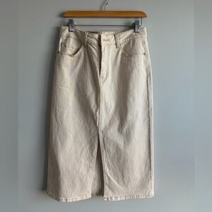 NWOT ORAIJE PARIS Oatmeal Mix Denim Midi